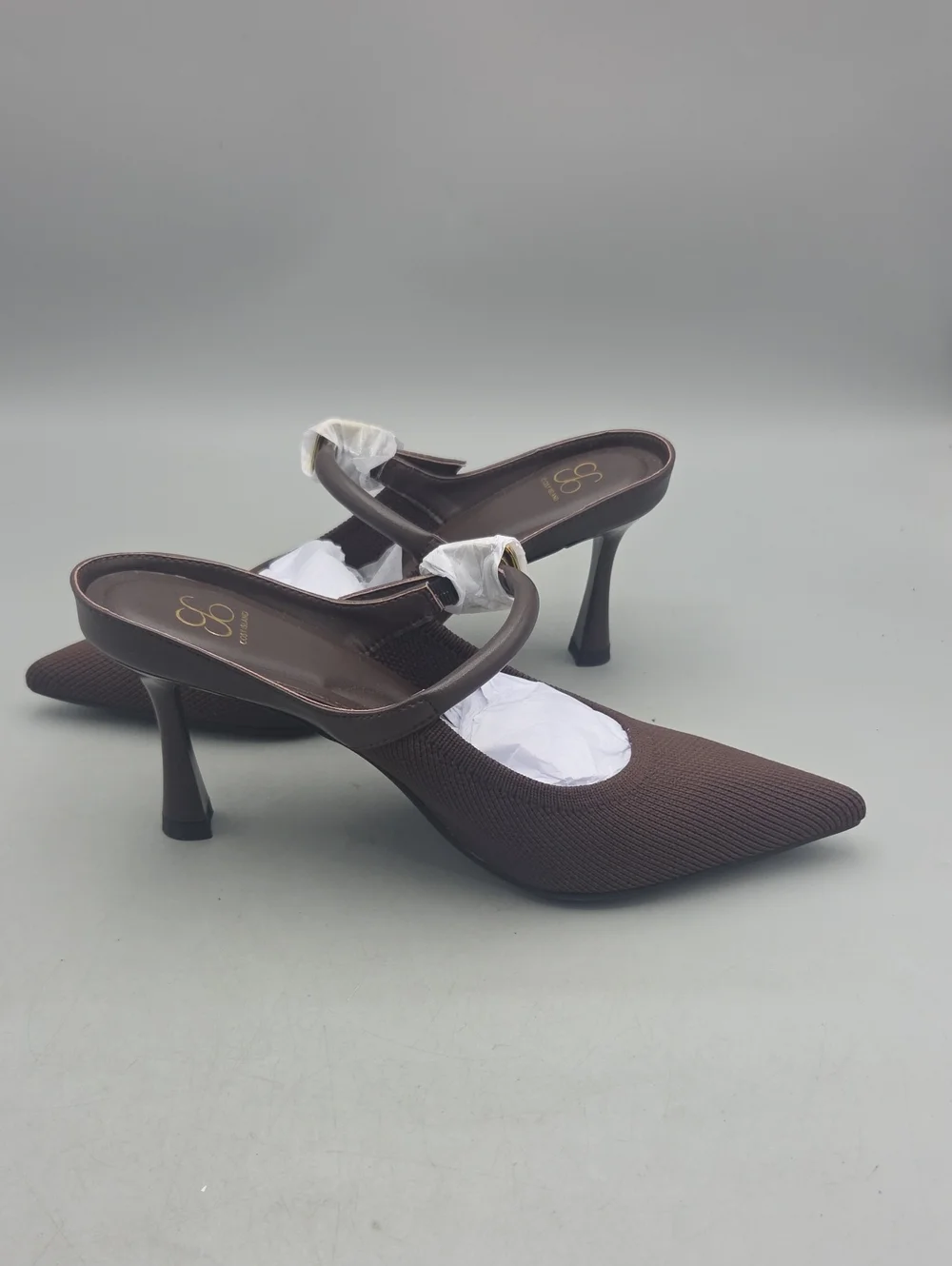 Cozy Island Women’s Brown Pointed Toe Heeled Mules Women 5 - Picture 6 of 12